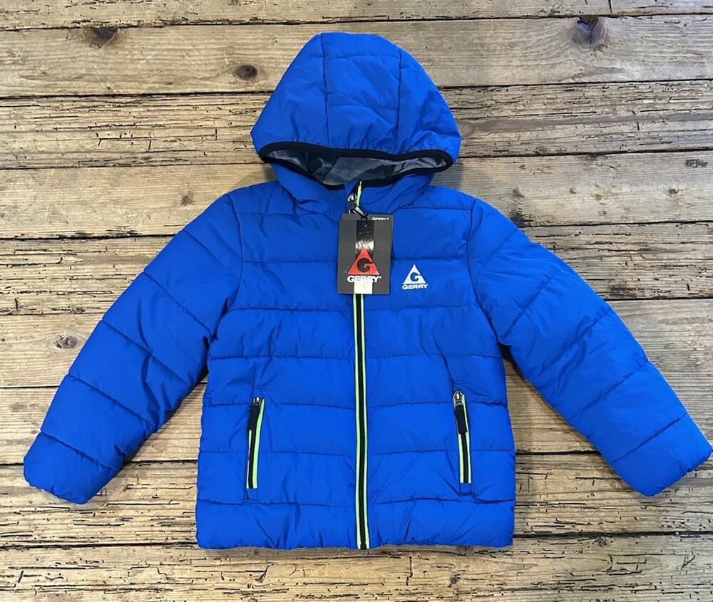 Gerry Boys Size 6 Royal Blue Puffer Hoodie Jacket NWT